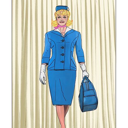 Figurine von einer Stewardess.