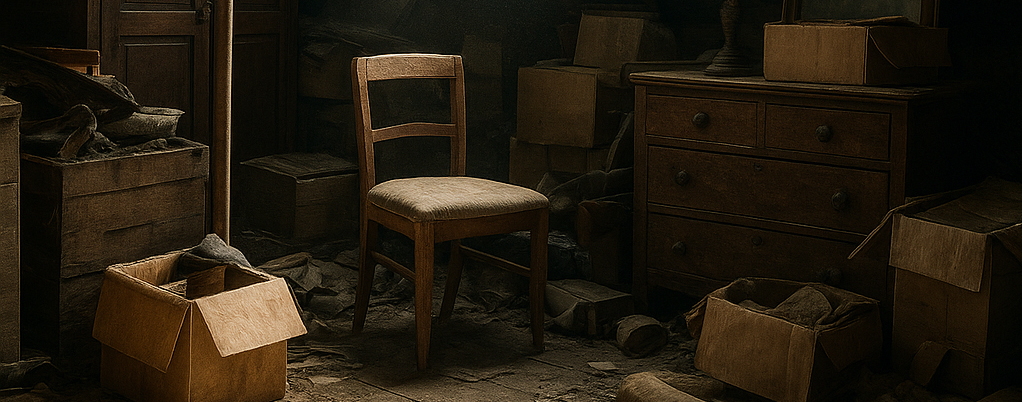 Dachboden mit alten Gegenständen.