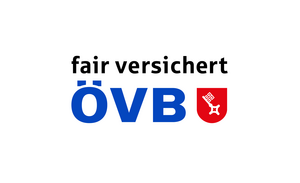Logo der ÖVB. "ÖVB" in blauer Farbe, daneben das Wappen des Bremer Landes, ein weißer Schlüssel auf rotem Grund. Darüber steht "fair versichert".
