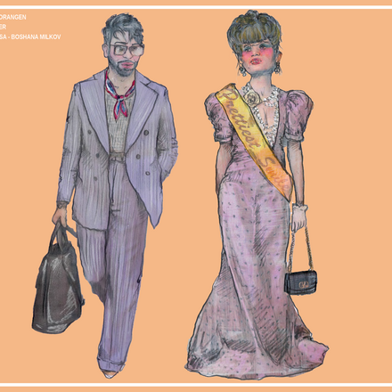 Figurinen: Leander und Prinzessin Clarissa