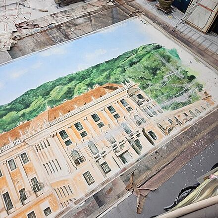 Bühnenbild im Malsaal